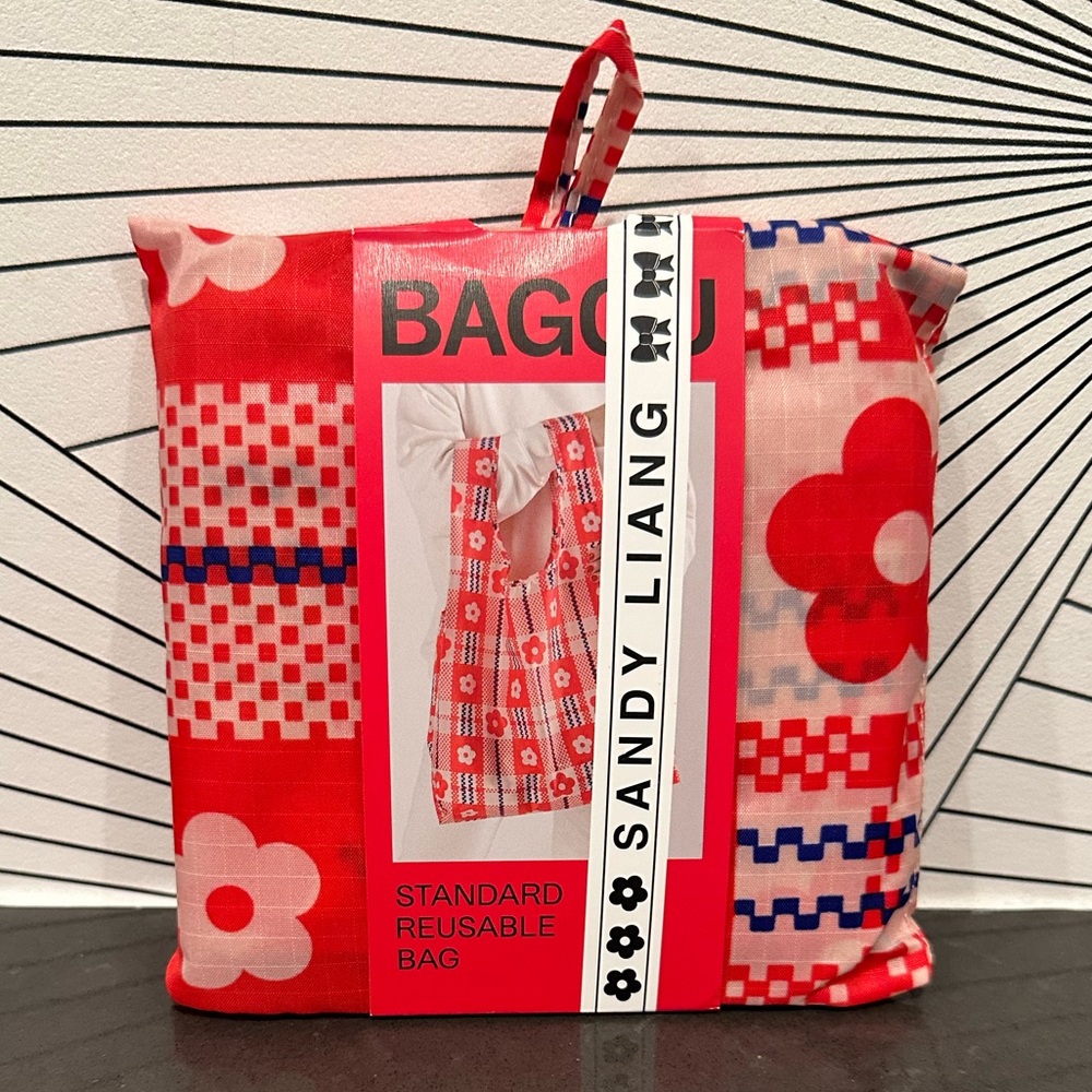 BAGGU x Sandy Liang -  Standard BAGGU - Flower Market Plaid ((LAST ONE))